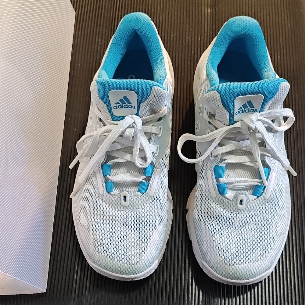 Adidas White and Blue Sneakers